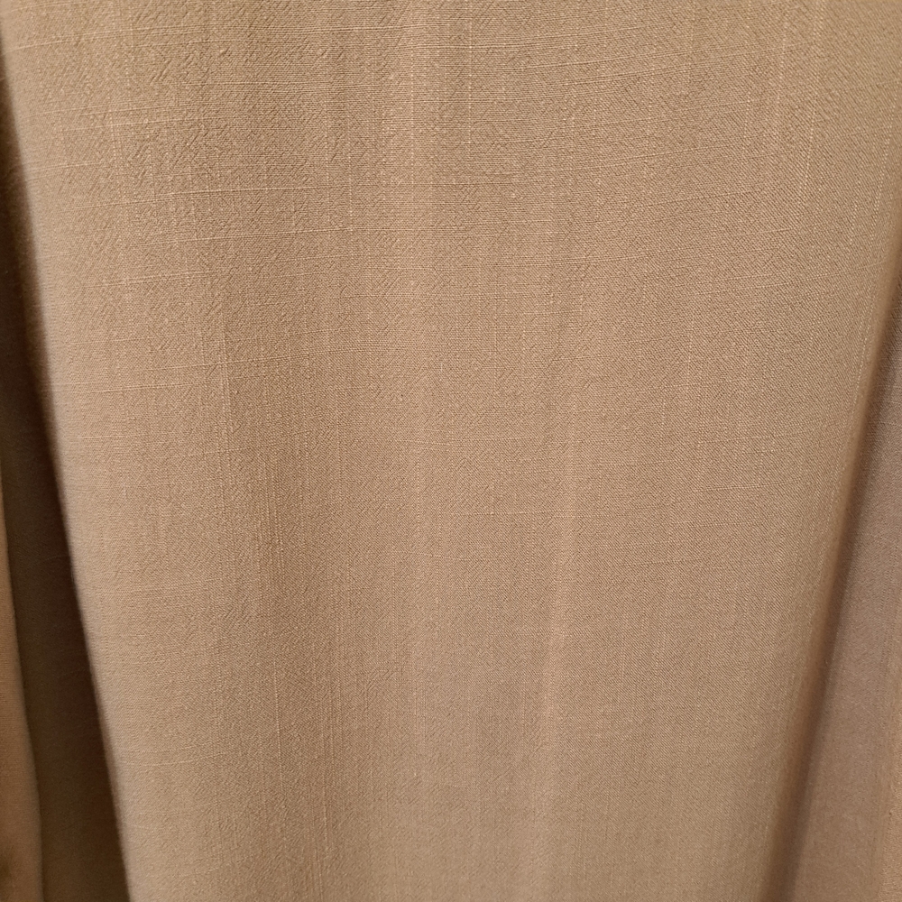 NWT SZ L She + Sky Tan Linen Blend Button-Up Blouse - Picture 7 of 9